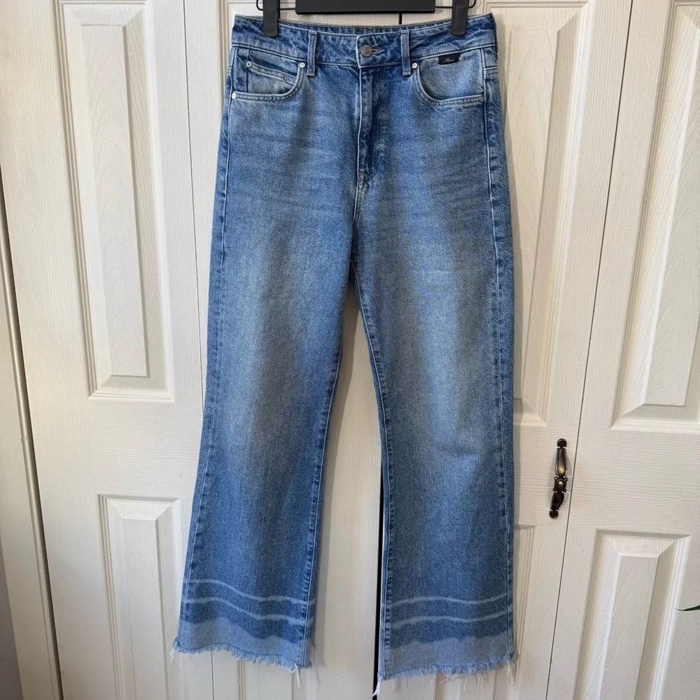 Mavi Jeans Aria High Rise Wide Leg Distressed Hem Womens Size 24 - Picture 2 of 12